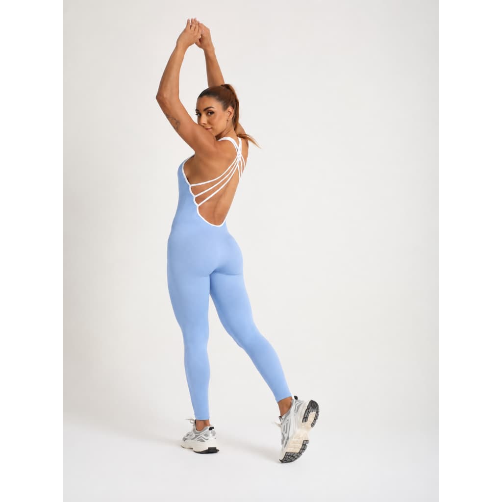 macacão yoga academia poliamida premium canelada com elastano sem costura efeito modelador costas nuas