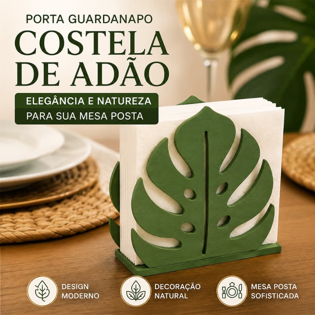 Porta Guardanapo Costela De Adão Decorativo Mesa Posta Luxo