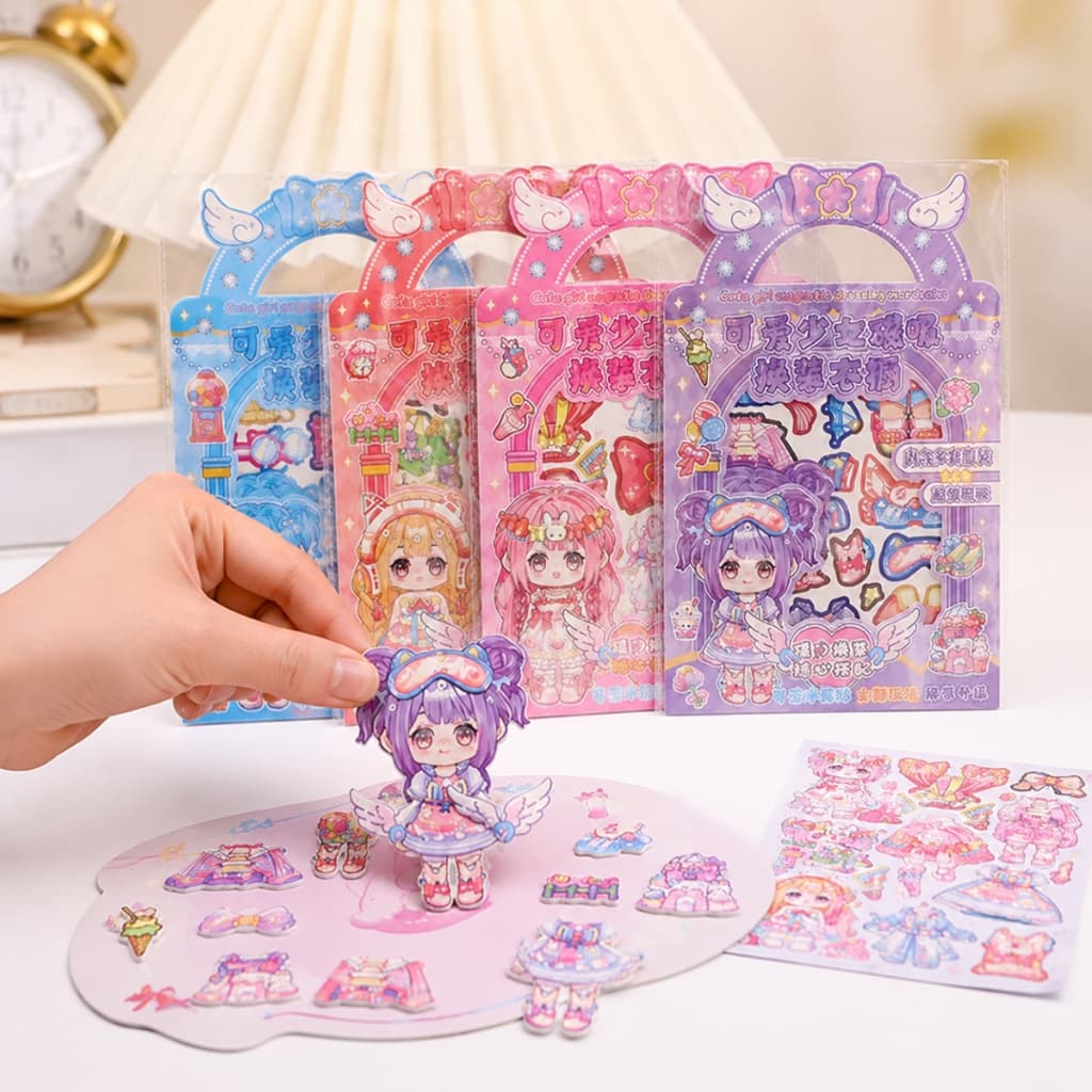 Kit Princesas Magnética Boneca De Vestir Com Diversos Vestidos Acessórios Montar Looks Criativo