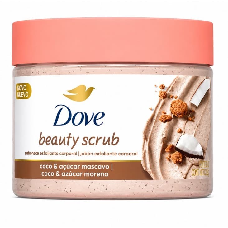 Esfoliante Corporal Dove Beauty Scrub Coco & Açúcar Mascavo 298g Hidrata e Renova a Pele Original