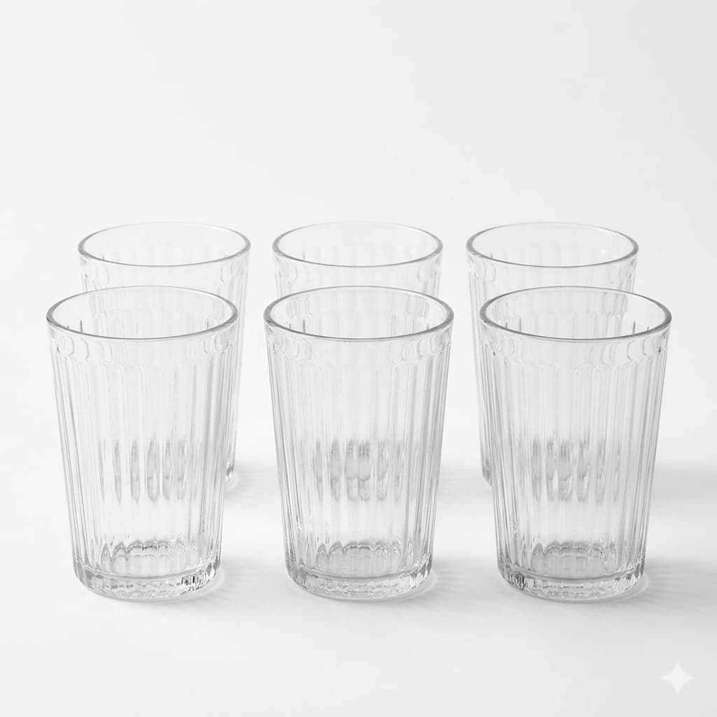Jogo Copos De Vidro Line 360ml Agua Suco Refrigerante Mesa Posta