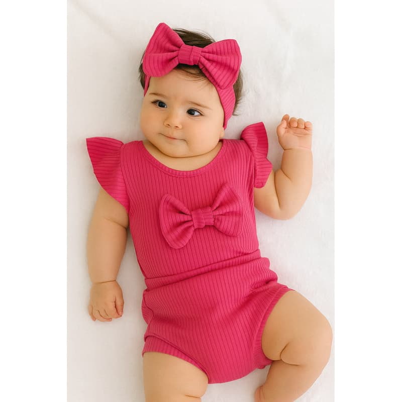 kit Conjunto Bebê Menina Tapa Fralda Body tiara canelado