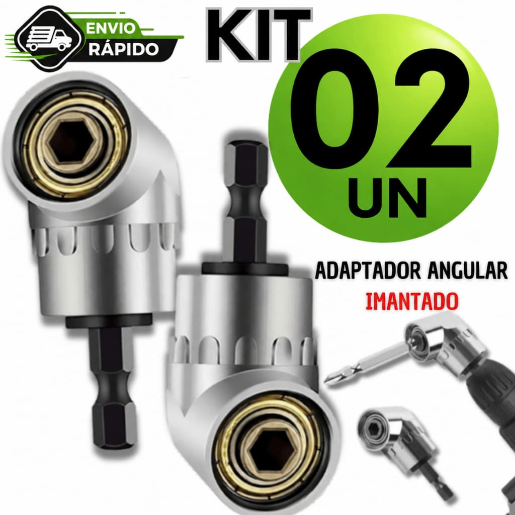 Adaptador Angular Ângulo 105° | Para uso em  parafusadeira | Encaixe  sextavado de 1/4”