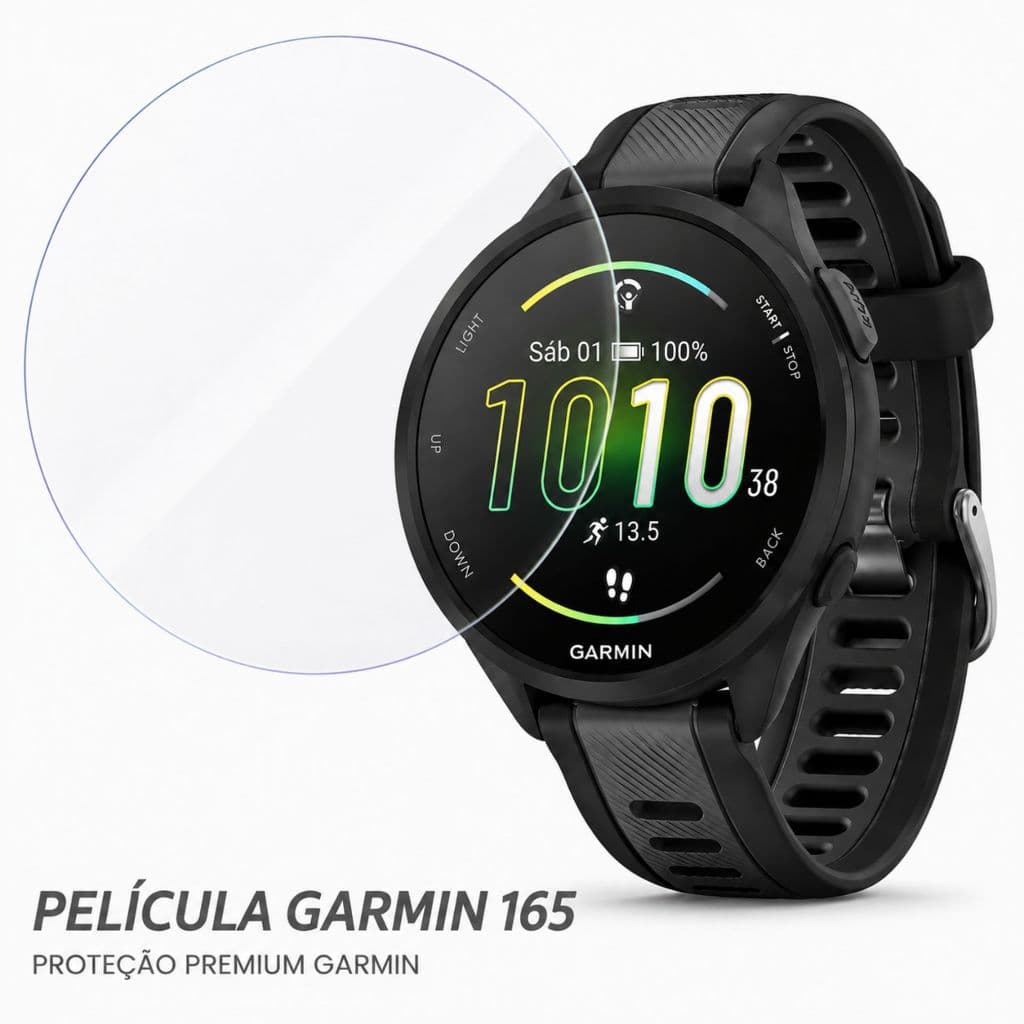 Película Para Garmin Forerunner 165 Smartwatch Redondo de Proteção para Relógio