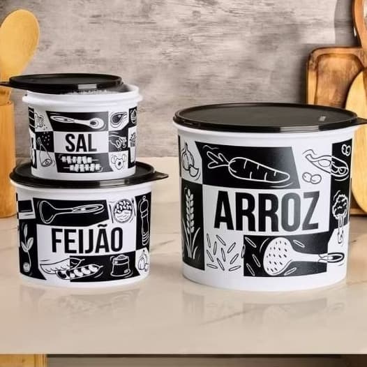 Pote hermético arroz/feijão/sal/açúcar/cafe/filtro/biscoito/terere/erva mate/leite em pó/sal/grosso/amendoim/chocolate.