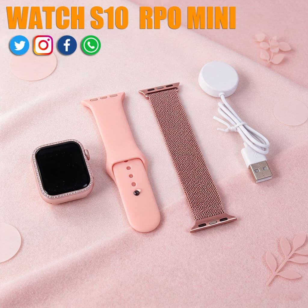 2026 Lançamento Smartwatch S10 Mini 38mm com Chamada Bluetooth, Calculadora, À Prova d'Água e Compatível Android/iOS