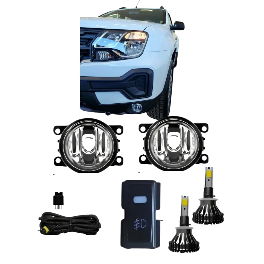 Jogo Farol Neblina Renault Oroch Pro 1.6 Flex 2026 2027 + BOTAO MODELO ORIGINAL