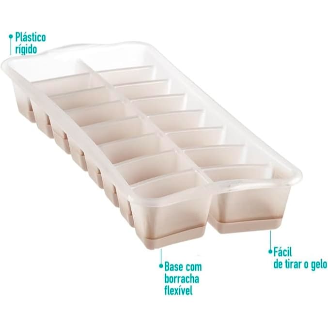 Forma de Gelo Flexível Com Fundo de Silicone Sanremo 16 Pedras de Gelo