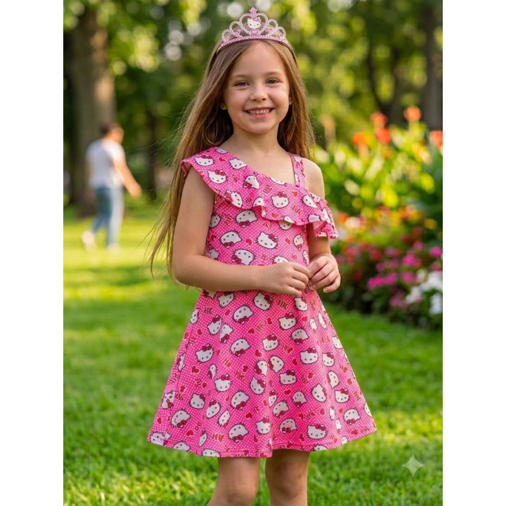 Vestido Infantil Menina Verão Feminino look casual Infantil feminina criança