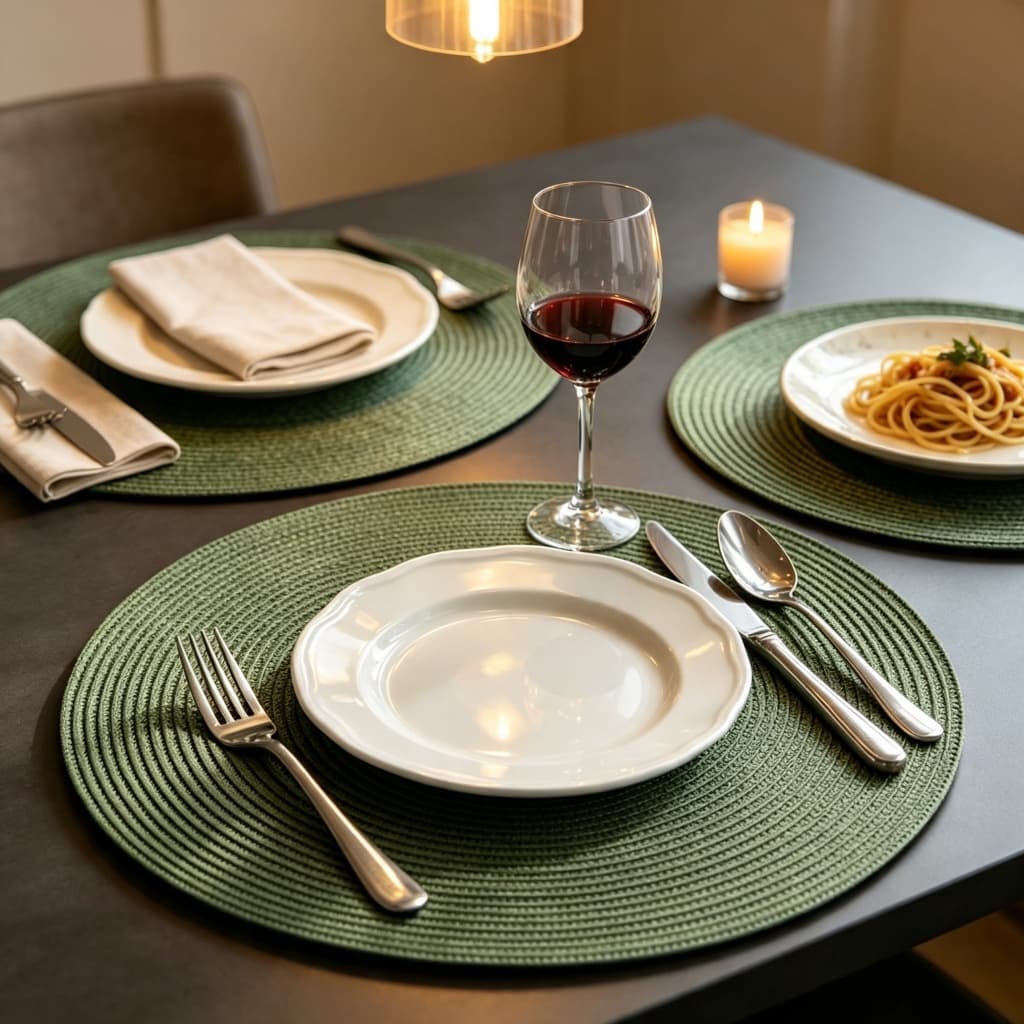 Descanso de mesa redondo estilo americano, 38 cm, jogo com 1/4/6/8 unidades. Ideal para decoração de mesa de cozinha.