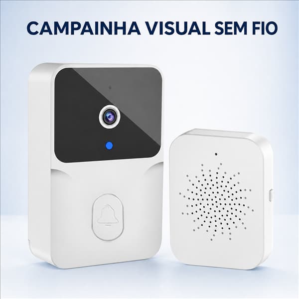 Vídeo Porteiro Inteligente WiFi Sem Fio Interfone Câmera Pelo Celular E Sensor