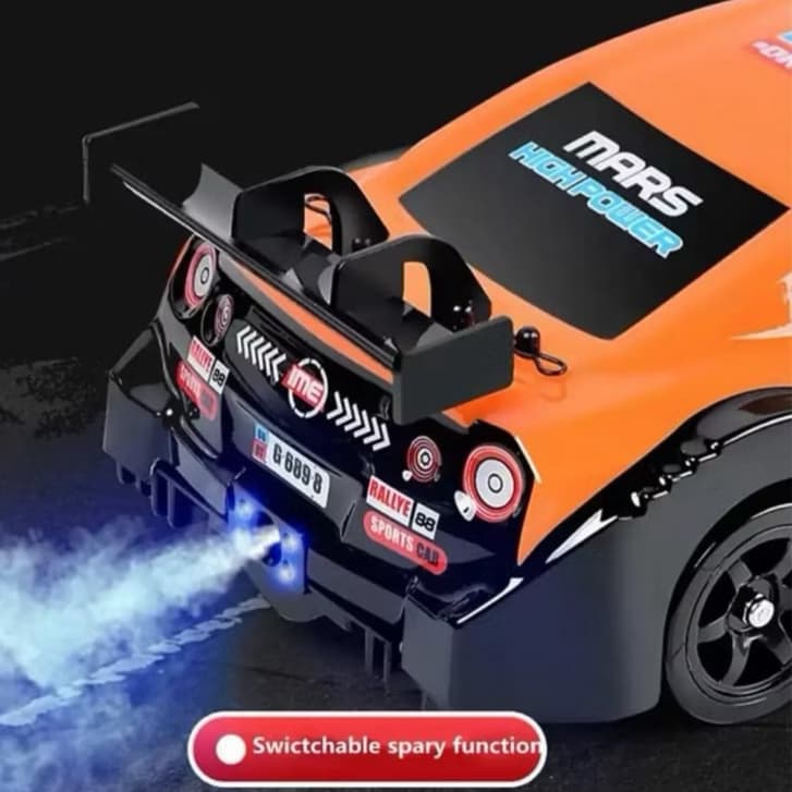 Carro com controle remoto solta fumaça Driftt Speed Racing Rallye com luzes e bateria  recarregavel