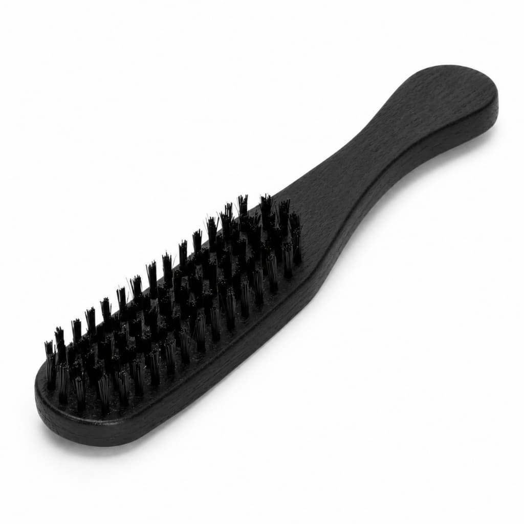 Escova Barba Cabelo Masculina Barber Pro Black Vertix Longa Profissional Para Acabamento