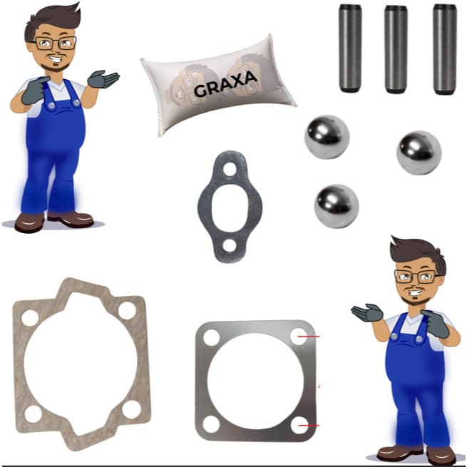 KIT DE JUNTAS DE MOTORIZADA MORTOR 2 TEMPOS CC + ESFERAS + PINO + GRAXA