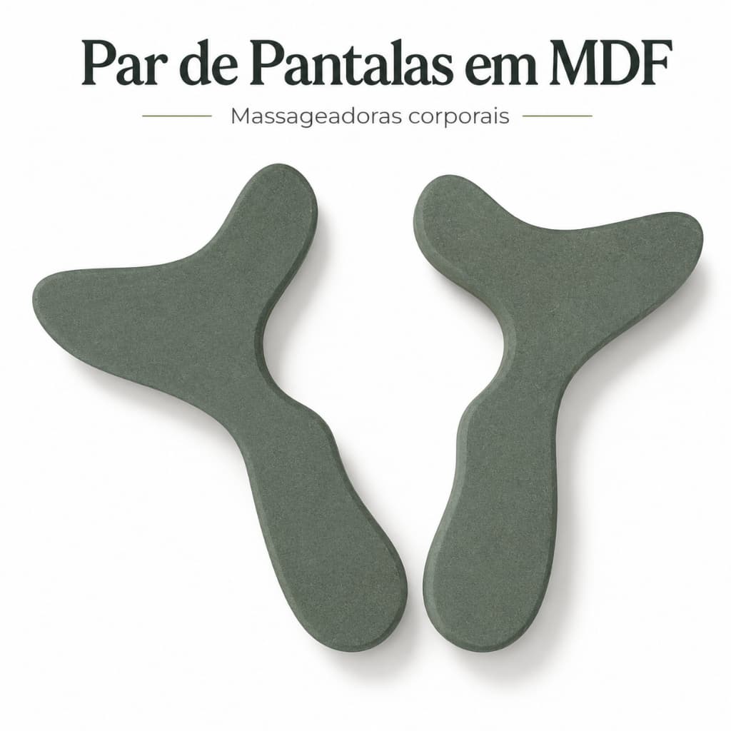 Par de Pantalas em MDF para Massagem Corporal Modeladora Drenagem Linfática Relaxante Profissional