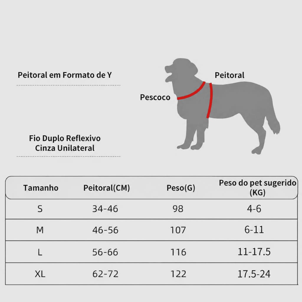 Colete Peitoral para Cães com Guia 1,5m Refletivo Ajustável Conforto Segurança Passeio Pet