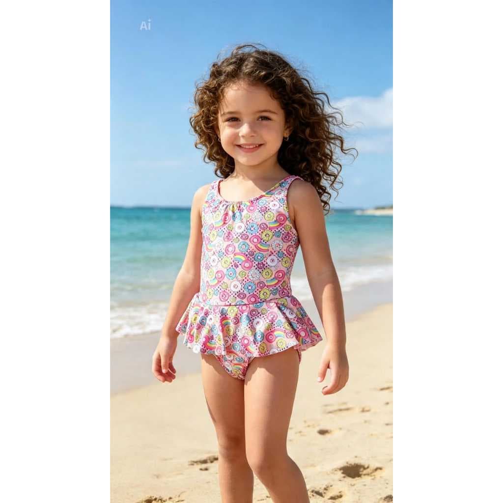 Maiô Infantil/juvenil Estampado Bailarina Verão Moda Praia
