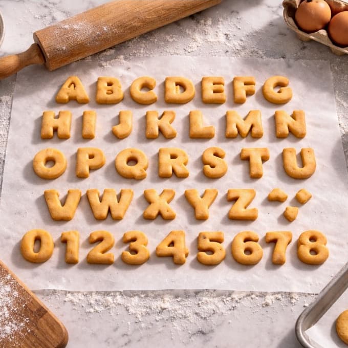 Cortador Letras Números 0-9 Alfabeto A-Z 3cm Biscoito Pasta Americana Confeitaria Artesanato Biscuit