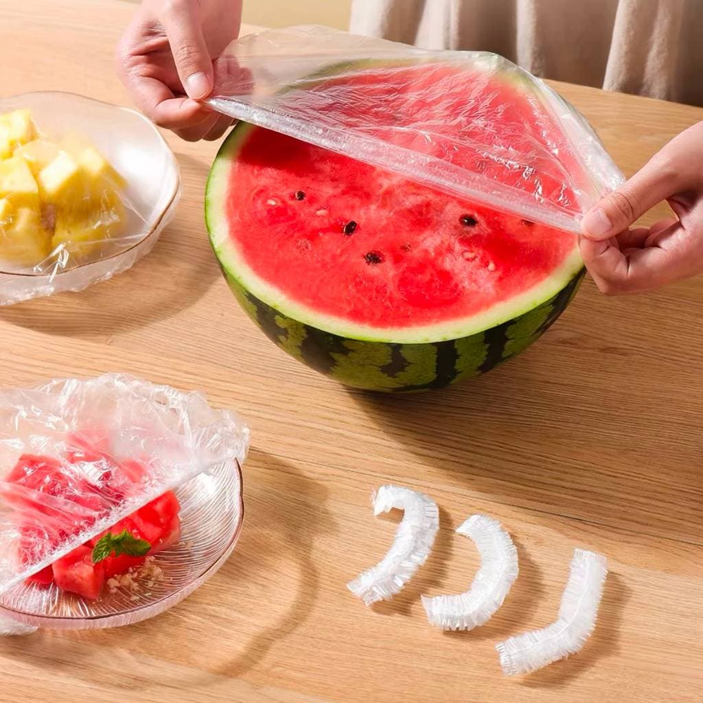 Kit 100 a 300 Capa Tampa Touca Plástica Descartável com Elástico para Alimentos