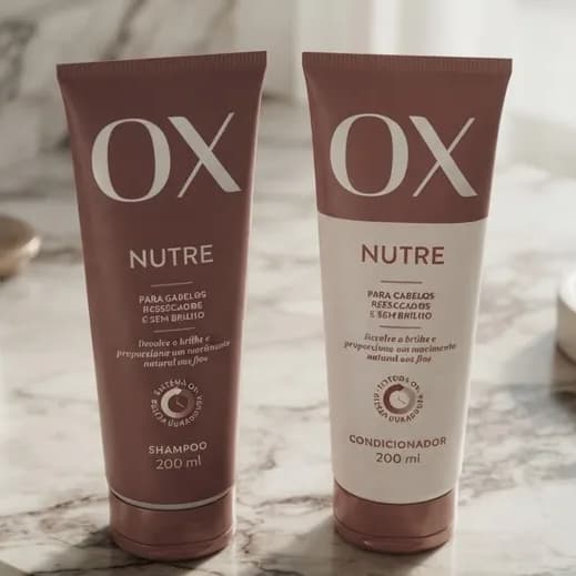 Kit Shampoo e Condicionador OX Nutre 200ml - Brilho e Nutrição Duradoura