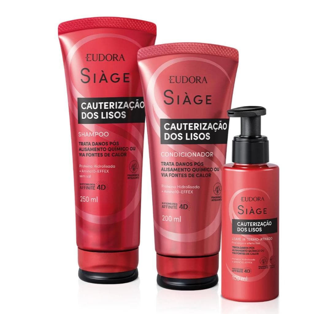 Síage Cauterização dos lisos Shampoo+ condicionador+ leave-in Eudora