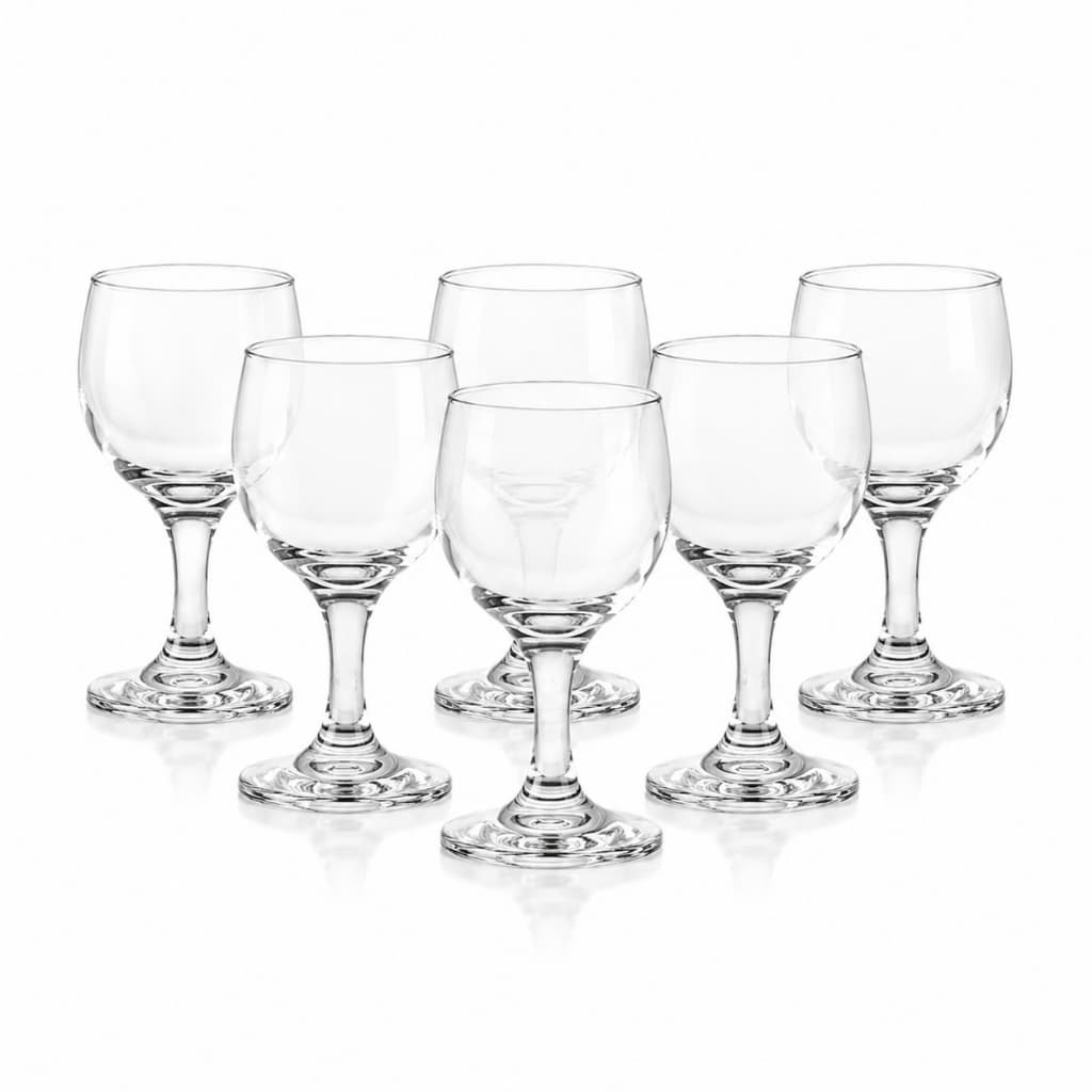 Jogo 6 Taças de Vidro para Licor 125ml Transparente - Taça Pequena para Cachaça Aperitivo Bar