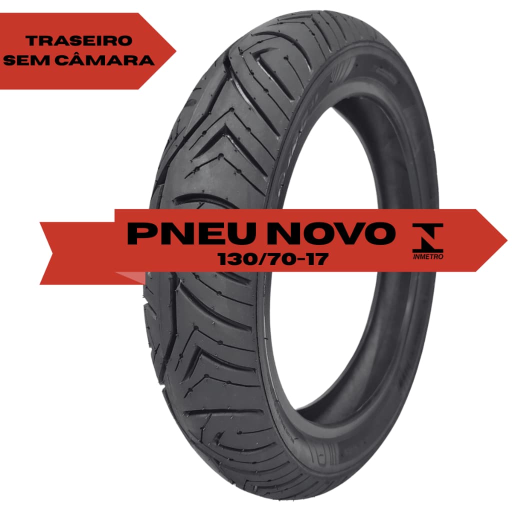 Pneu Twister/Fazer 250 Ninja 250 130/70-17 62s TL - Traseiro Sem câmara