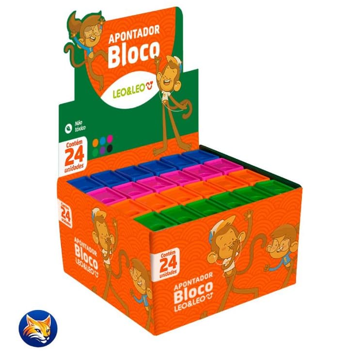 Kit 12 a 48 Apontadores Com Depósito 6 cm NEON Trend Escolar Escritório Leo&Leo