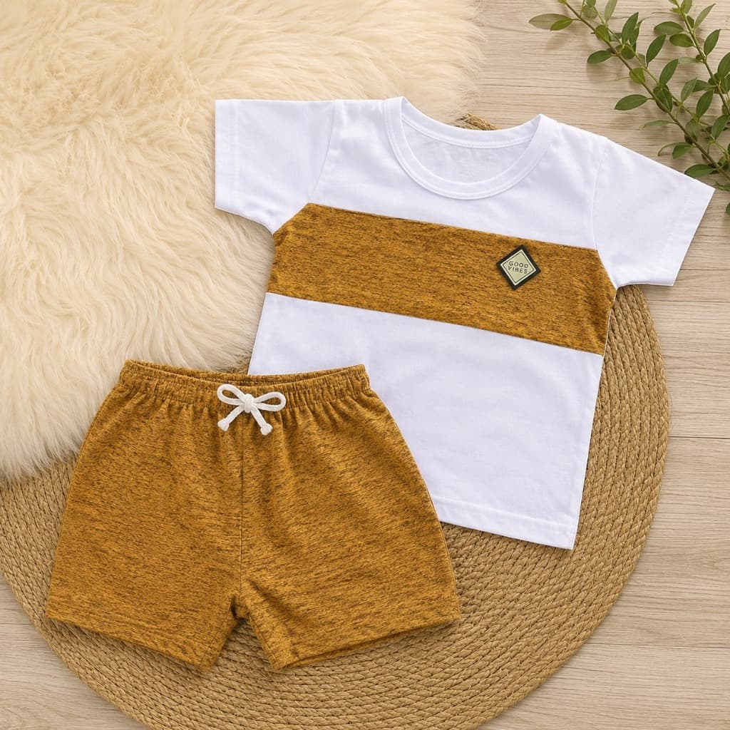 Conjunto de bebê menino verão Blusa + Short estilo total