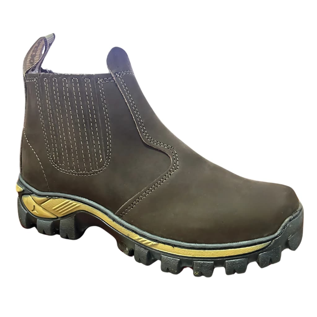 Botina Masculina Trabalho Couro Confortável Palmilha Bota Masculina de Couro