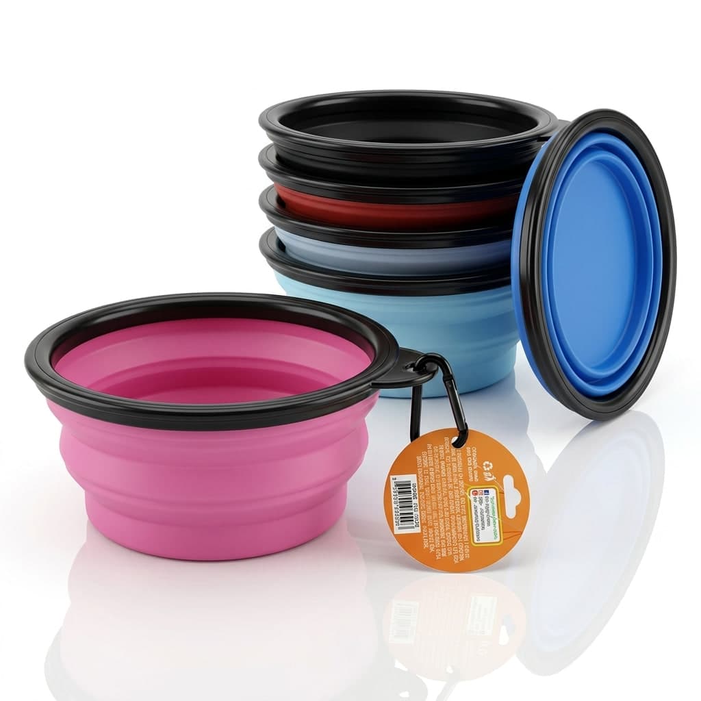 Comedouro Silicone Retrátil 13cm Art Pet para Pets Dobrável Prático Leve e Compacto para Viagens e