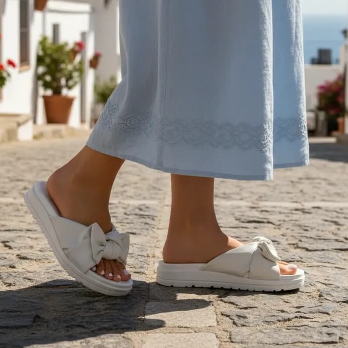 Chinelo Moleca Casual Com Laço 5490.232 Feminino