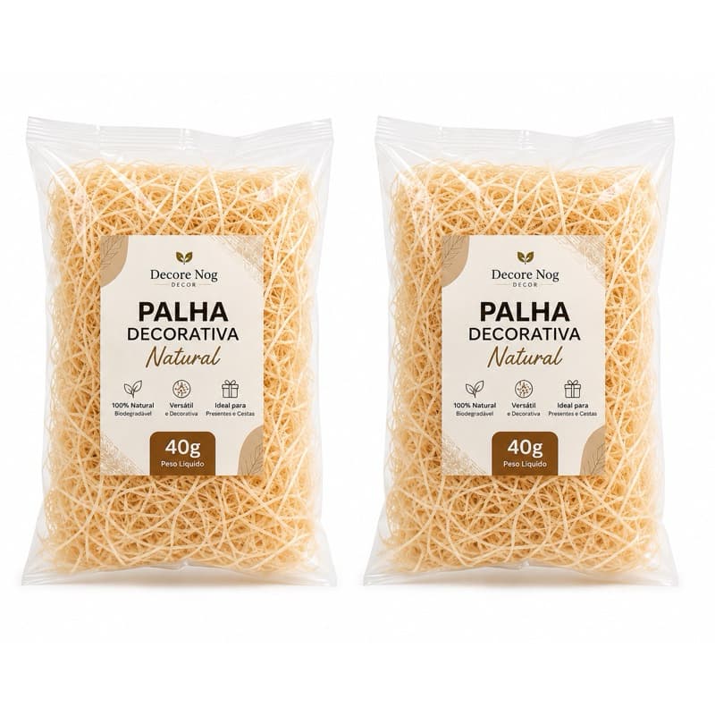 palha decorativa natural de madeira 40 g