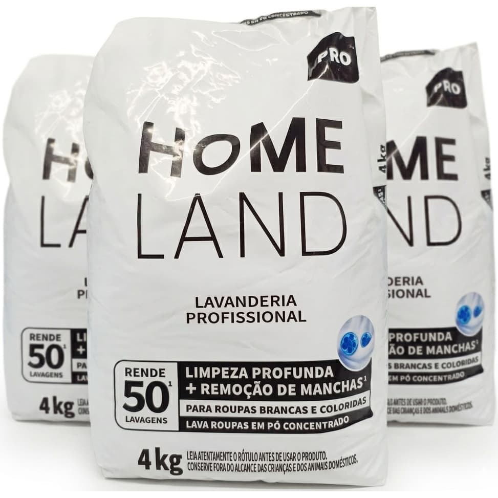 Lava Roupas Em Po Concentrado 4kg Home Land Lavanderia Profissional Sabao Em Po Tira Manchas