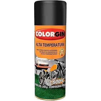 Tinta Spray Preto 300 ML - 250 GR Fosco Alta Temperatura - DECOR COLORGIN