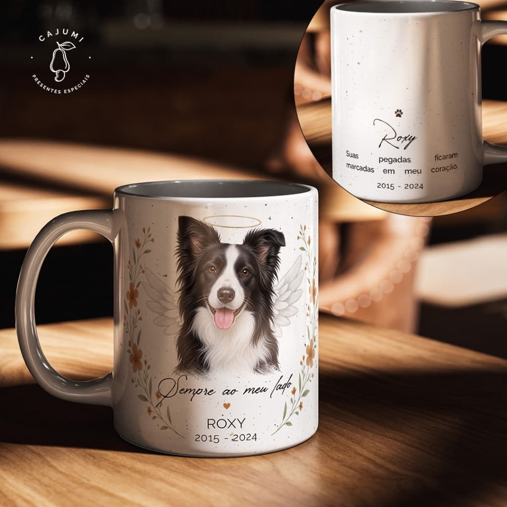 Caneca Memorial Pet Personalizada com Foto e Nome | Lembrança de Pet Cachorro Gato | Homenagem ao Seu Melhor Amigo