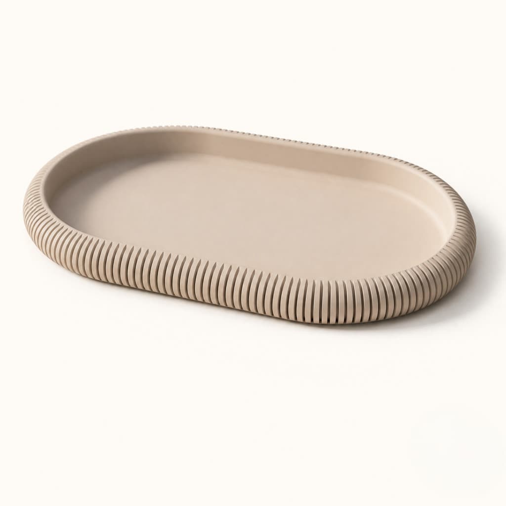 Bandeja Decorativa Porta-Objetos Oval para Chaves Organizador de Mesa e Aparador 24cm