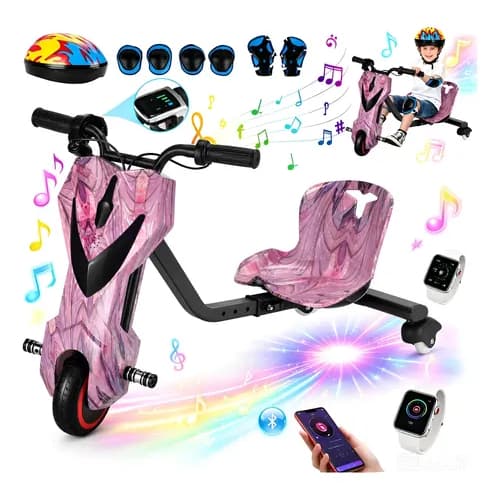 Patinete Elétrico Infantil 3 Rodas Triciclo Drift 350W 80kg Scooter Elétrica Infantil Alta Potência