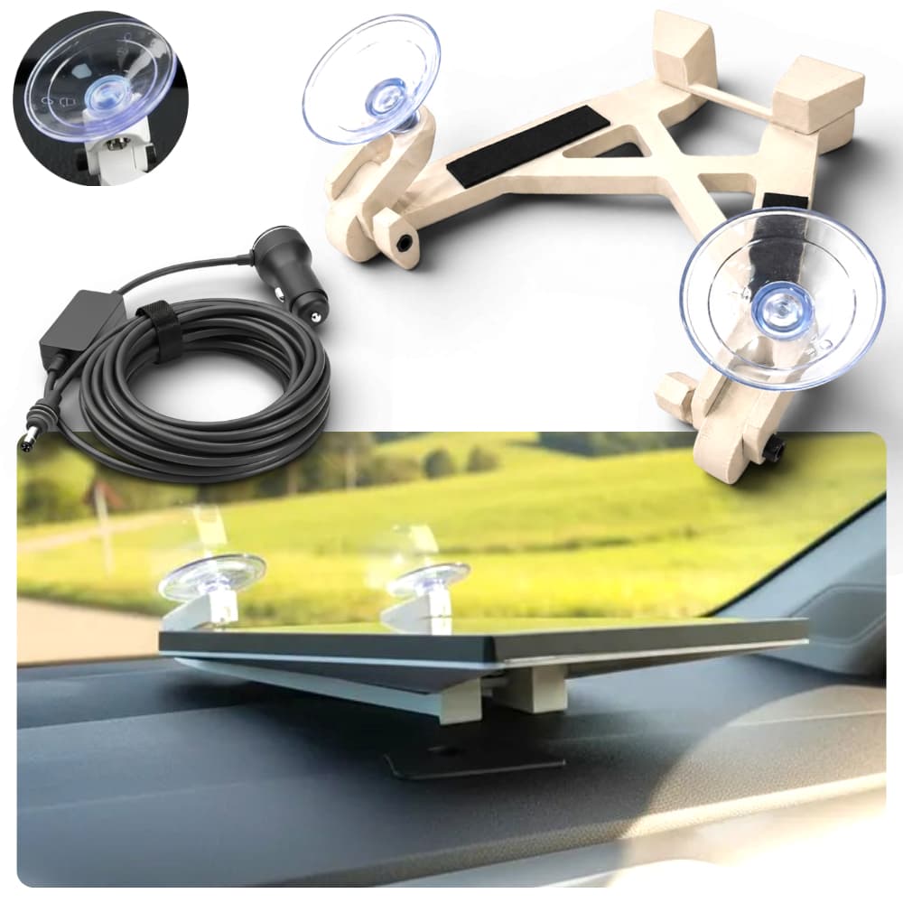 Kit P Starlink Mini Suporte Painel + Cabo 12v DC Estabilizador de Tensão + Ventosas Veicular Vidro Case