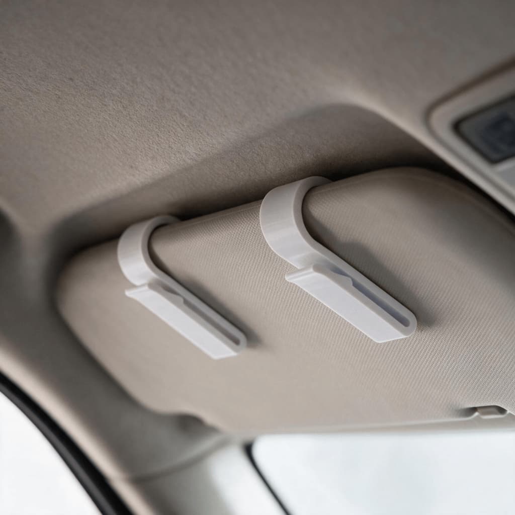Suporte de Óculos Veicular Para Carro PETG 3D Fixação no Para-Sol Organizador Kit 2 Unidades