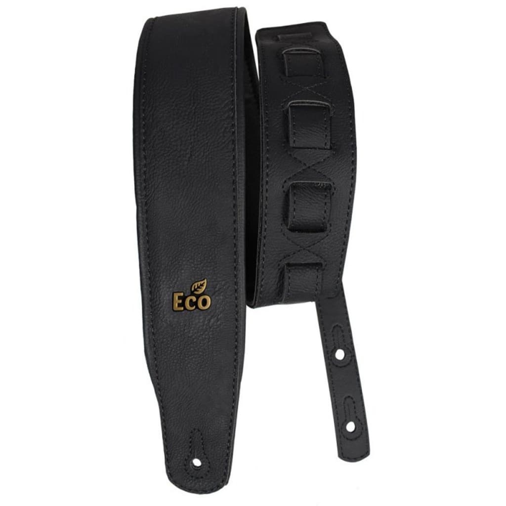 Correia Basso Eco01 SOFTBLACK Couro Vegano Violão Guitarra Baixo Confortável Alça Ajustável