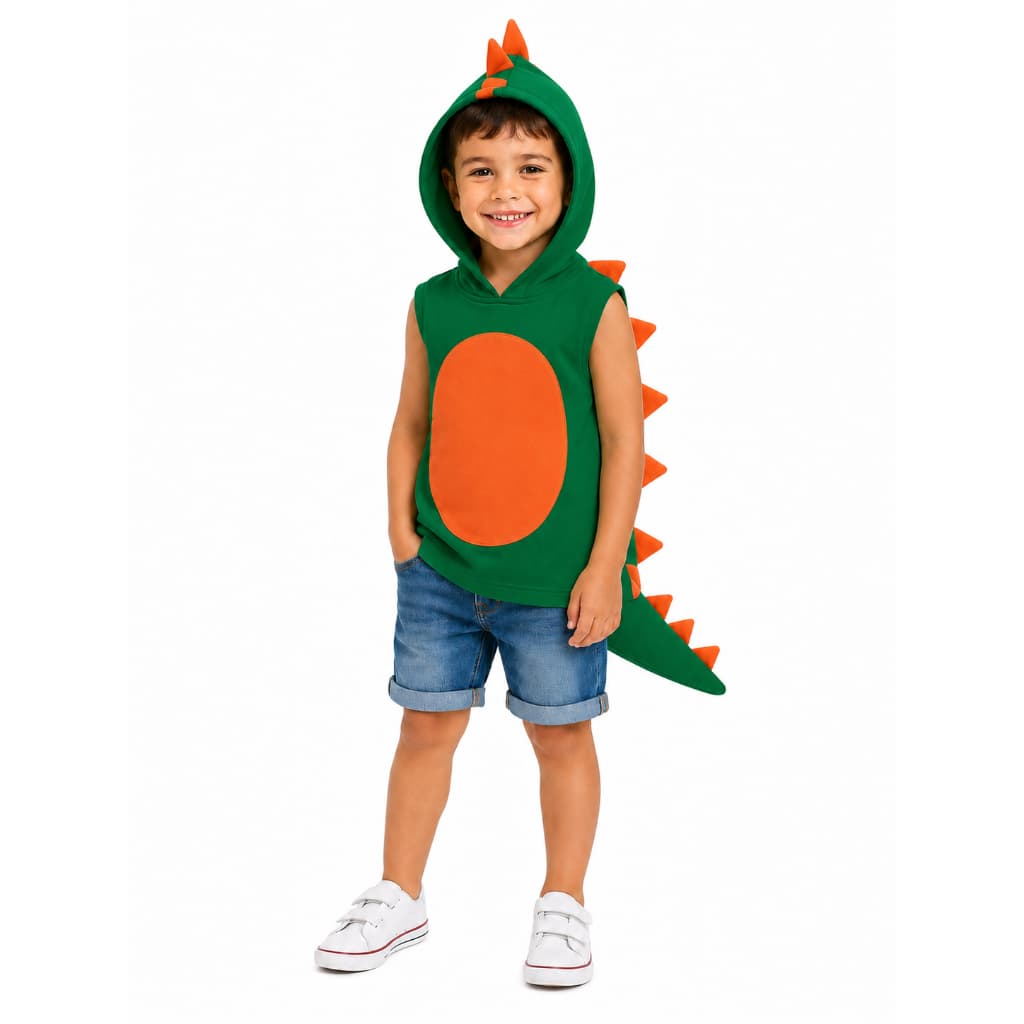 FANTASIA DINO CAMISETA REGATA VERDE ANIVERSÁRIO FESTA CARNAVAL