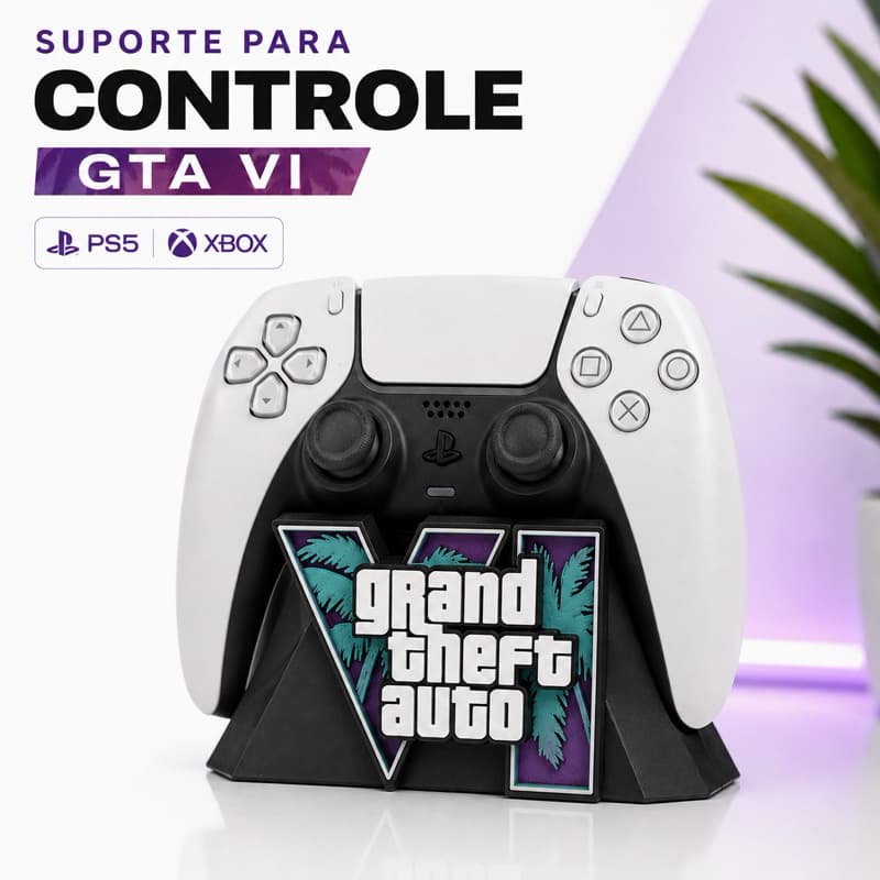 Suporte GTA VI para Controle PS5 DualSense ou Xbox Series X|S