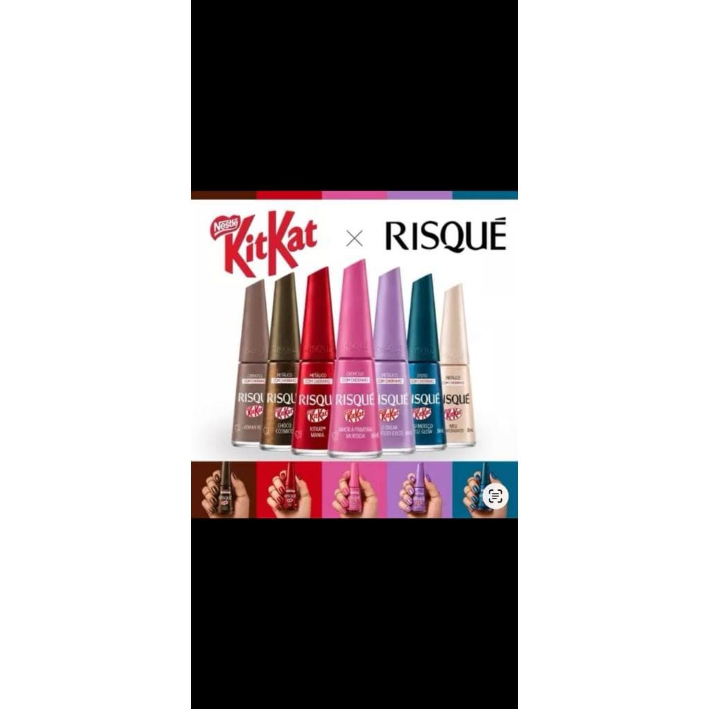 Kit Esmaltes Risqué KitKat Lançamento Esmalte Com Cheirinho De Chocolate Esmalte Atacado Oficial
