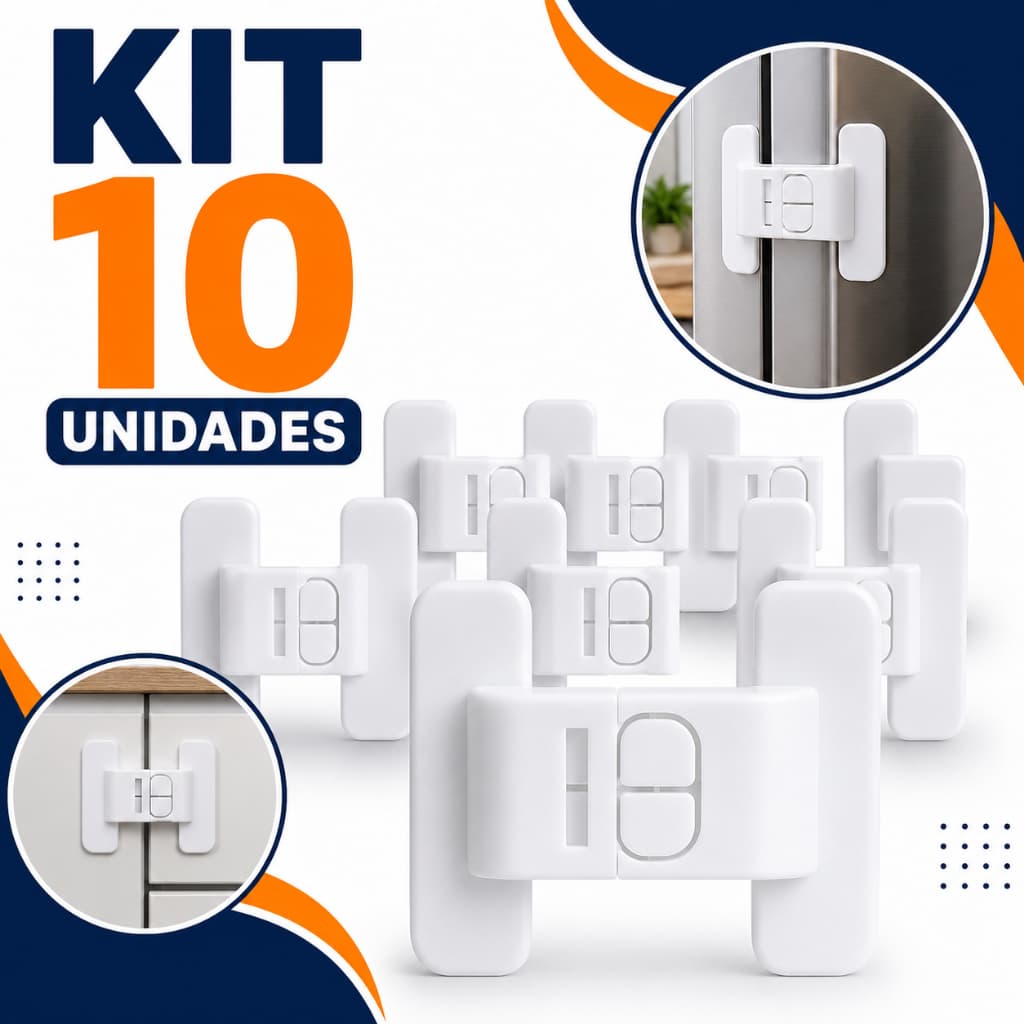 Trava para Porta de Geladeira Ordene Protetor Segurança Criança Proteção Bebê
