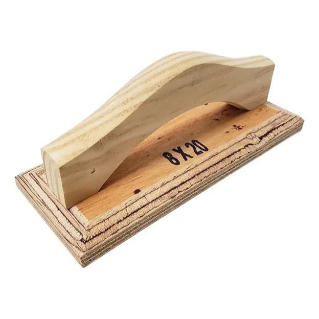 Desempenadeira de Madeirite Madeira 8x20 CM Alisar Reboco Argamassa Cerâmica Ferramenta Profissional -Compesp