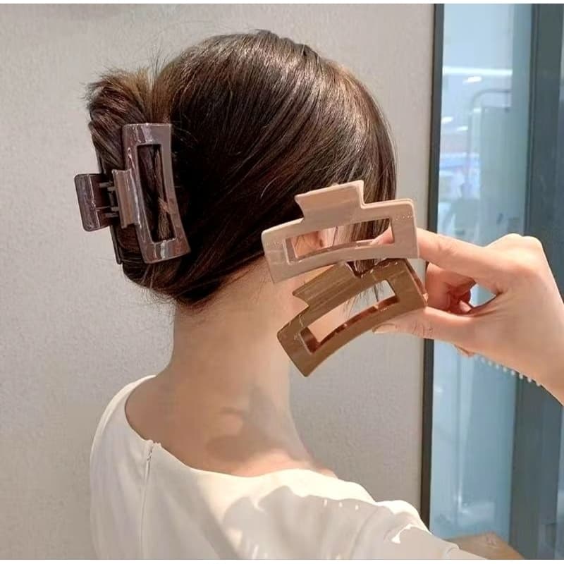Presilha de Cabelo Garra Quadrada Coreana Estilo Moderno para Penteados Elegantes e Práticos