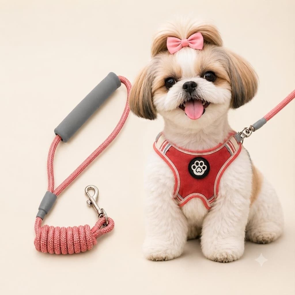 Coleira Peitoral + Guia Para Cachorros e Gatos Ajustável Conforto e Segurança