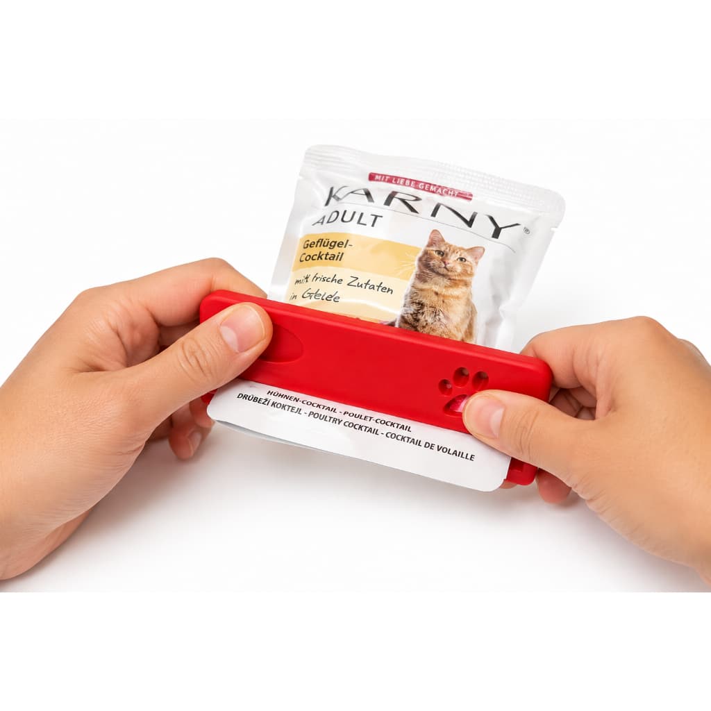 Espremedor de Sachê de Ração Úmida para Gatos e Cães