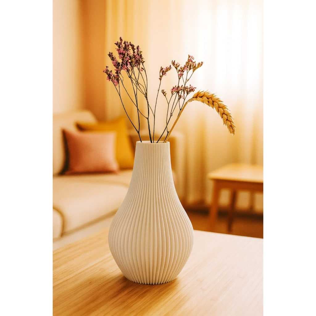 Vaso Decorativo Impresso em 3D | Design Moderno | 12cm ou 15cm | Cinza, Preto ou Off White
